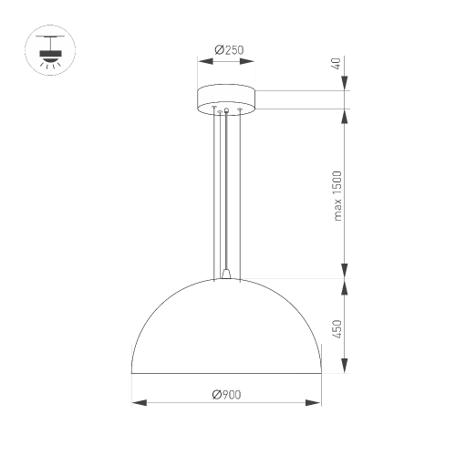 Светильник SP-RESTO-HANG-R900-112W Warm3000 (BK, 100 deg, 230V) (Arlight, IP20 Металл, 3 года)