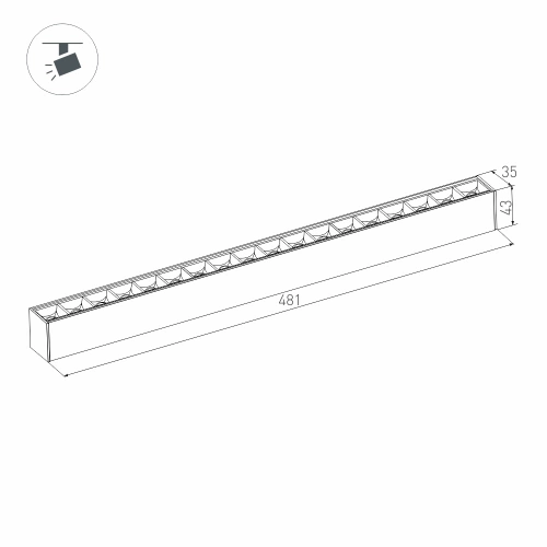 Светильник MAG-LASER-45-L480-18W Day4000 (BK, 15 deg, 24V, DALI) (Arlight, IP20 Металл, 3 года)