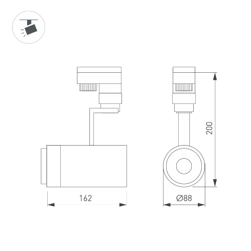 Светильник LGD-ZEUS-2TR-R88-20W Warm3000 (WH, 20-60 deg, 230V) (Arlight, IP20 Металл, 5 лет)