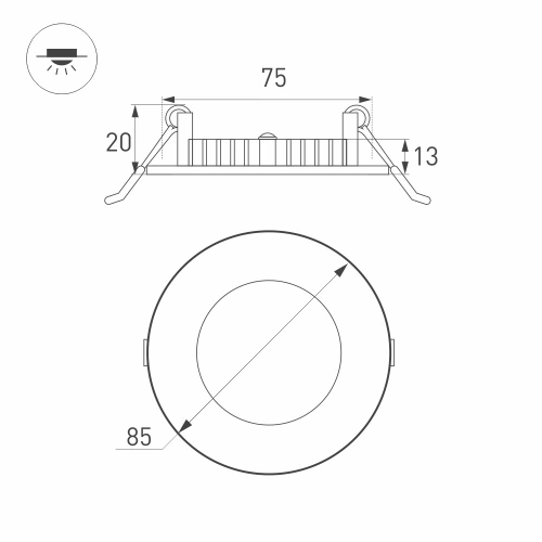 Светильник DL-85M-4W Warm White (Arlight, IP40 Металл, 3 года)