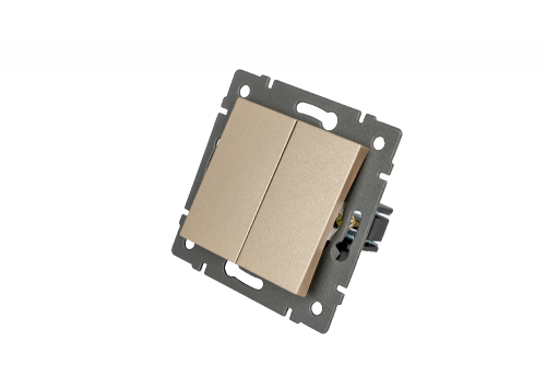 Механизм выключателя двухклавишный самовозвратный SWT-MKR2-PL-GD-V (250V, 10A) (Arlight, -)