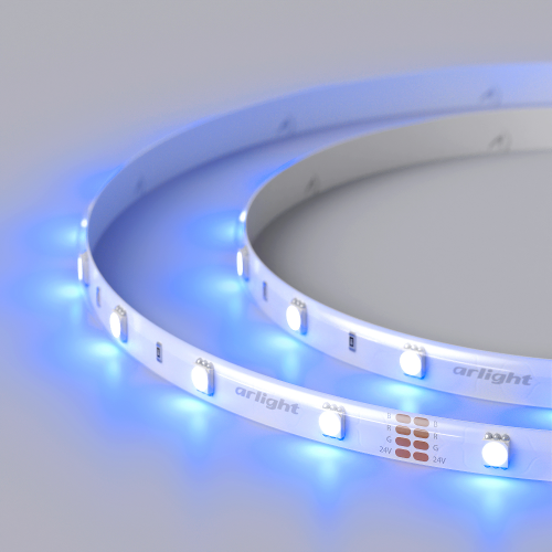 Лента RTW 2-5000SE 24V RGB (5060, 150 LED, LUX) (Arlight, 7.2 Вт/м, IP65)