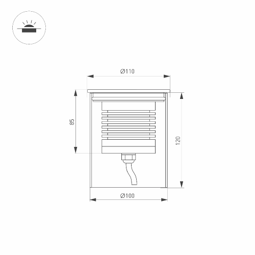 Светильник LTD-GROUND-R110-15W Day4000 (SL, 20 deg, 230V) (Arlight, IP67 Металл, 3 года)