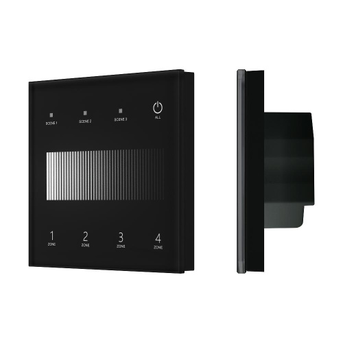 INTELLIGENT ARLIGHT Сенсорная панель SMART-DALI-301-11-4G-3SC-DT6 Черная (230V, встраиваемая, 2.4G) (IARL, IP20 Пластик, 5 лет)