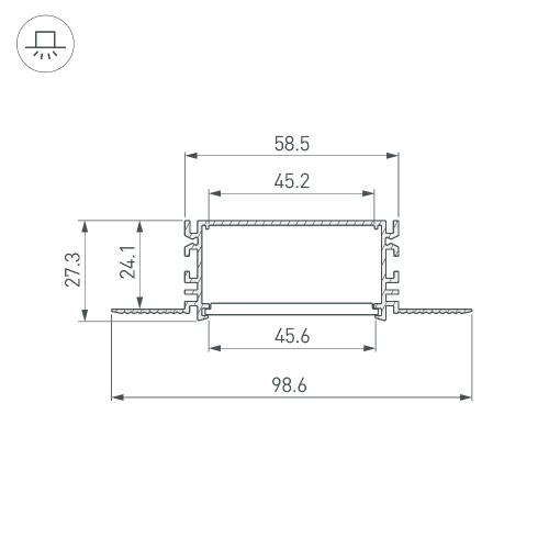 Профиль FANTOM-BENT-W49-SIDE-2000 ANOD (Arlight, Алюминий)