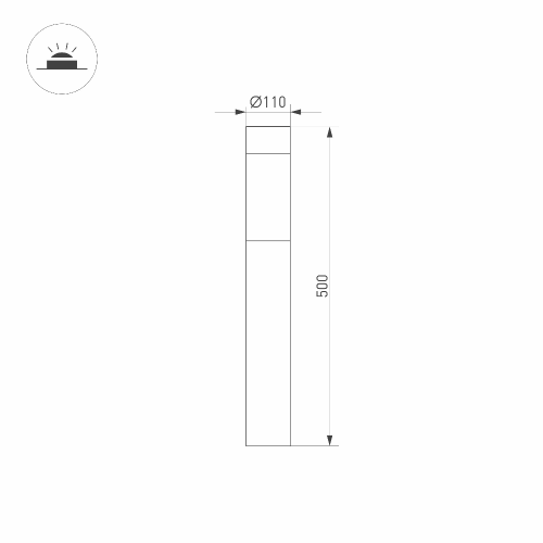 Светильник LGD-STEM-BOLL-H500-10W Warm3000 (BK, 185 deg, 230V) (Arlight, IP65 Металл, 3 года)