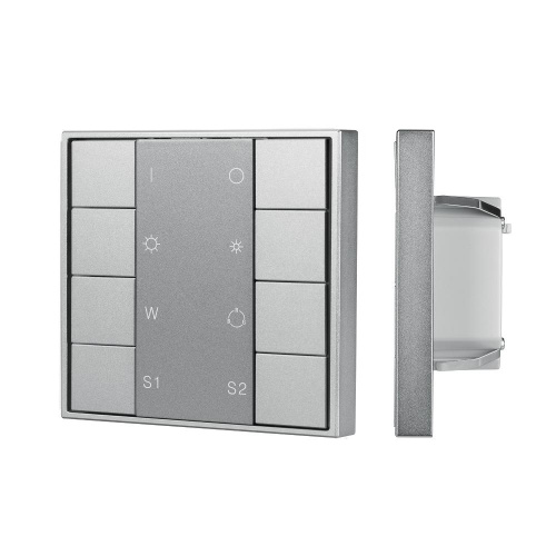 INTELLIGENT ARLIGHT Кнопочная панель DALI-201-23-1G-2SC-RGBW-DT8-IN Silver (BUS, Frame) (IARL, IP20 Металл, 3 года)