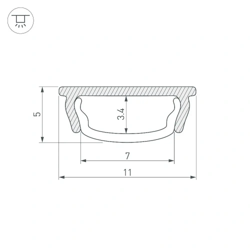Профиль ARH-BENT-W11-3000 ANOD (Arlight, Алюминий)