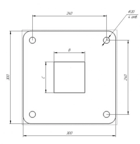 Опора OXOR-STER-T-2000x100x100-L3000-100W Warm3000 (BK, 230V) IP65 (Arlight, Сталь)