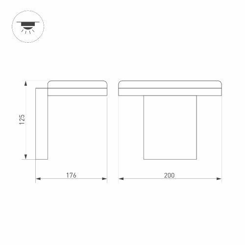 Светильник LGD-TENT-WALL-9W Warm3000 (GR, 110 deg, 230V) (Arlight, IP65 Металл, 3 года)