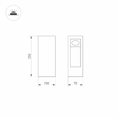 Светильник LGD-MARK-BOLL-H250-7W Warm3000 (GR, 60 deg, 230V) (Arlight, IP54 Металл, 3 года)