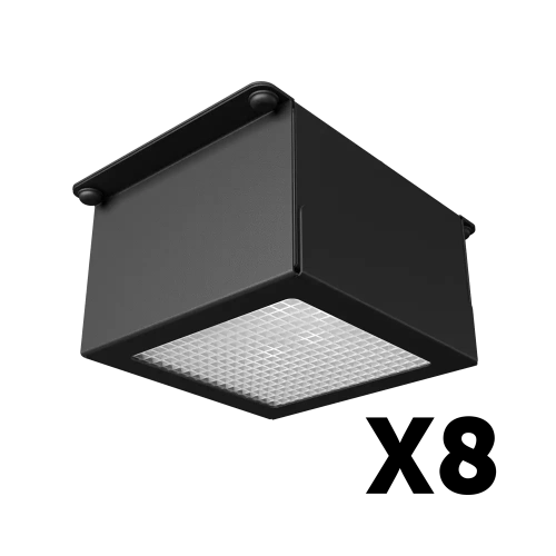Комплект светильников Geniled Griliato Tetris Basic x8 для ячейки 75x75 40Вт 4000К Микропризма Черный