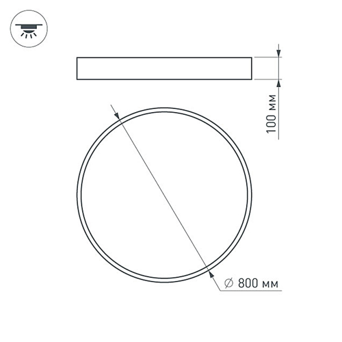 Светильник SP-TOR-PILL-R800-94W Warm3000 (BK, 120 deg) (Arlight, IP20 Металл, 3 года)