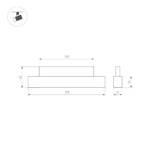 Светильник MAG-ORIENT-FLAT-L235-8W Warm3000 (BK, 100 deg, 48V, DALI) (Arlight, IP20 Металл, 5 лет)