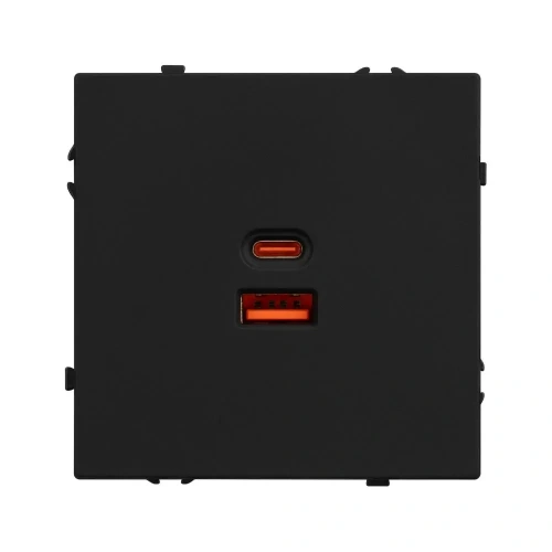 ARL NOBE USB Розетка тип A+C софт-тач черный оникс SCT-MUAC-SFPL-FC-BK (65W, QC3) (Arlight, -)