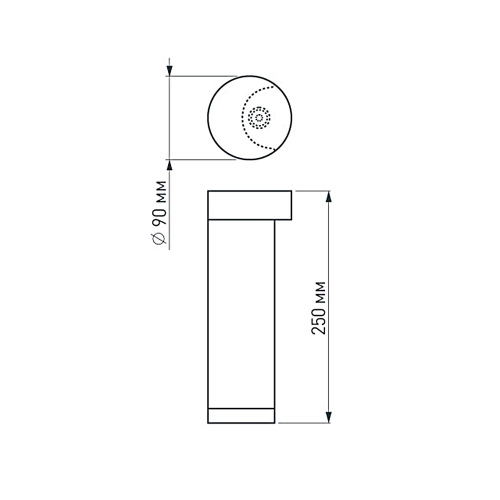 Светильник LGD-Path-Round90-H250B-7W Warm White (Arlight, IP54 Металл, 3 года)