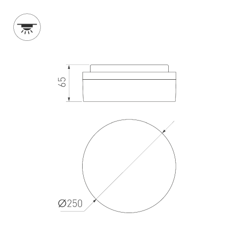 Светильник CL-BOUWER-R250-13W Day4000-MIX (WH, 110 deg, 230V, TRIAC) (Arlight, IP54 Пластик, 5 лет)