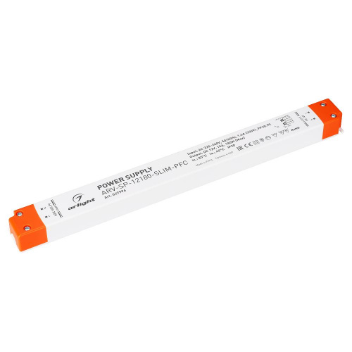 Блок питания ARV-SP-12180-SLIM-PFC (12V, 15A, 180W) (Arlight, IP20 Пластик, 5 лет)