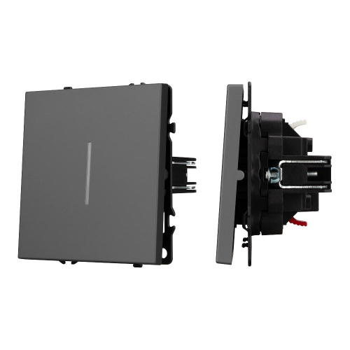 Механизм звонкового выключателя LED SWT-NOBE-MKR1-SFPL-L-GR (230V, 10A) (Arlight, Серый базальт)