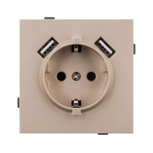 Механизм розетки с USB зарядкой SCT-TENDO-MUAA-PL-GD (230V, 16A) (Arlight, Песочный)