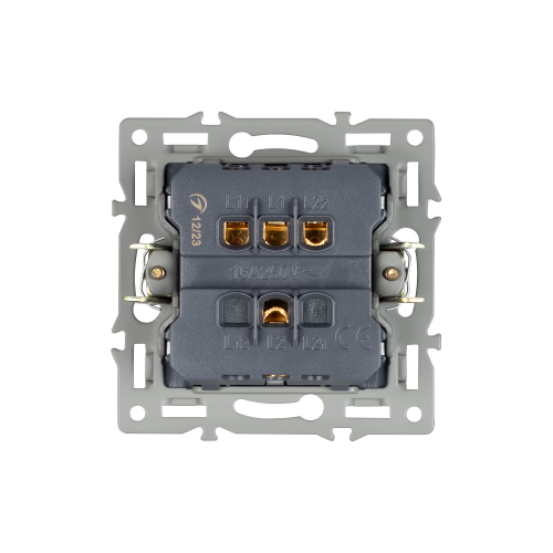 Механизм выключателя двухклавишный непроходной SWT-MK02-PL-BK (250V, 16A) (Arlight, -)