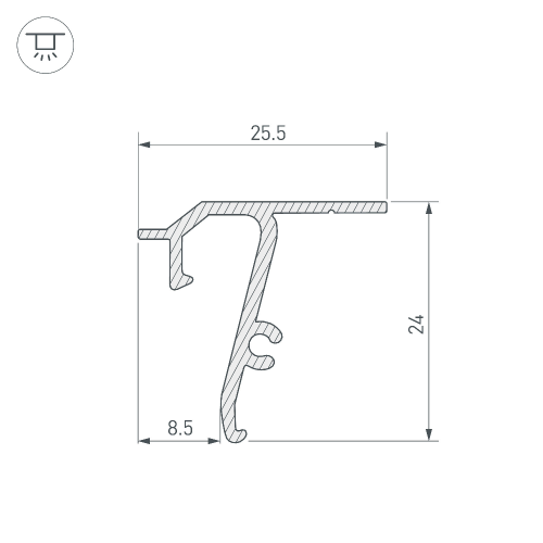 Профиль STRETCH-SHADOW-TECH-CEIL-2000 BLACK (A2-DELTA) (Arlight, Алюминий)