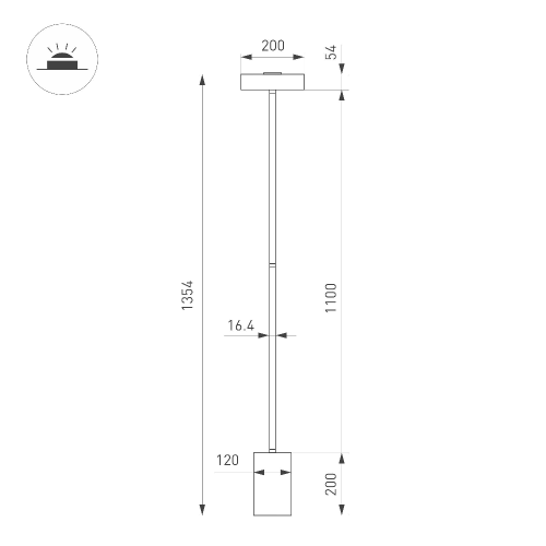 Светильник SP-SAMSARA-FLOOR-16W Warm3000 (BK, 110 deg, 230V) (Arlight, IP20 Металл, 3 года)