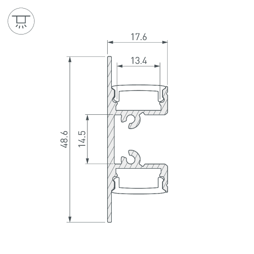 Профиль ARH-WALL-1849-DUAL-2000 ANOD (Arlight, Алюминий)