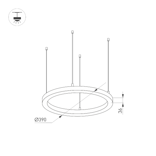 Светильник SP-LINE-HANG-ARC-O3535-D350-35W Warm3000 (BLACK, 230V) (Arlight, Металл)