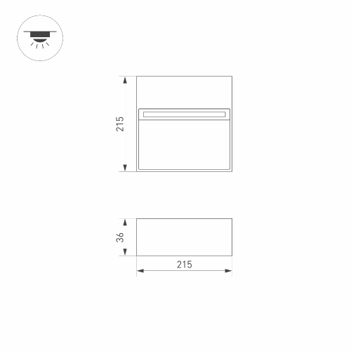 Светильник LGD-TRACE-S215x215-8W Warm3000 (GR, 60 deg, 230V) (Arlight, IP65 Металл, 3 года)