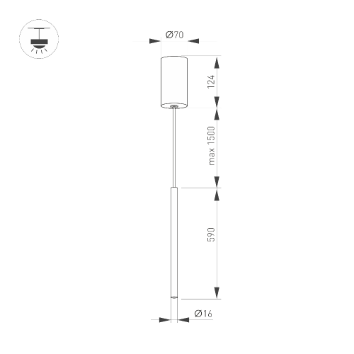 Светильник SP-UMBRA-HANG-V-L600-10W Warm3000 (BK, 120 deg, 230V) (Arlight, IP20 Металл, 3 года)