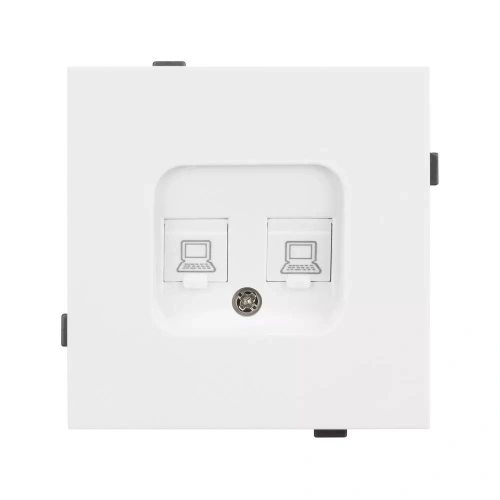 Механизм компьютерной розетки двойной SCT-TENDO-MPC2-SFPL-WH (RJ-45, CAT6) (Arlight, Матовый белый)