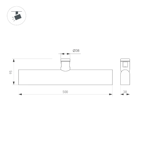 Светильник ART-APRIORI-FLAT-L500-15W Day4000 (BK, 120 deg, 48V) (Arlight, IP20 Металл, 3 года)