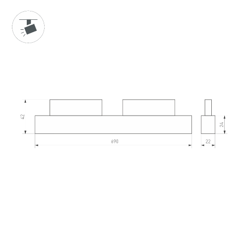 Светильник MAG-FLEX-FLAT-L690-24W Warm3000 (BK, 80 deg, 48V) (Arlight, IP20 Металл, 5 лет)