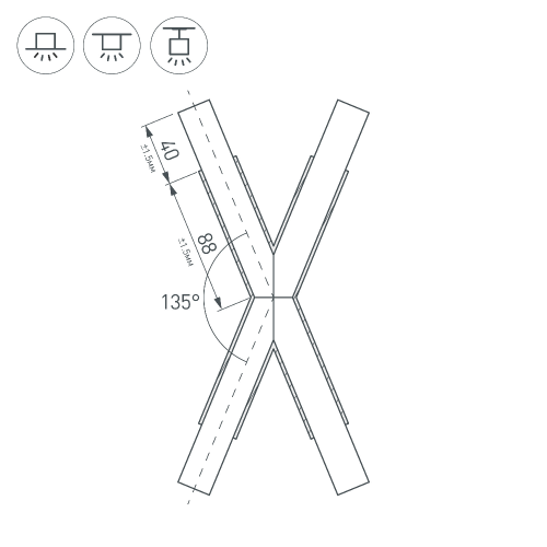 Крестовина PLS-LOCK-H25-Х135 (с экраном MAT-L) (Arlight, Металл)