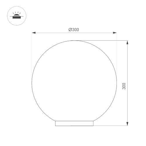 Светильник KT-GLOBE-R300-10W Warm3000 (DG, 275 deg, 24V) (Arlight, IP65 Металл, 3 года)