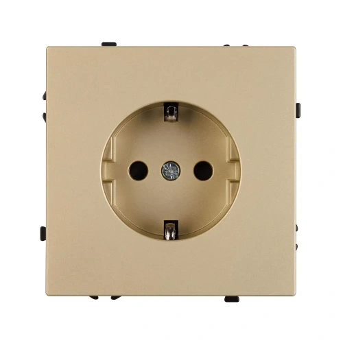 ARL NOBE Розетка зк со шторками софт-тач золотой песок SCT-MEU-SFPL-GD (250V, 16A) (Arlight, -)