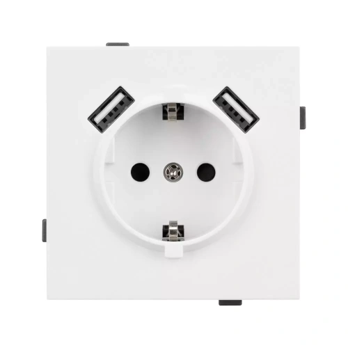 Механизм розетки с USB зарядкой SCT-TENDO-MUAA-PL-WH (230V, 16A) (Arlight, Белый)