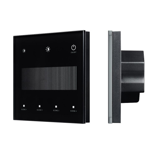 INTELLIGENT ARLIGHT Сенсорная панель SMART-DALI-301-11-1G-4SC-DIM-IN Black (BUS/24V, Touch, 2.4G) (IARL, IP20 Пластик, 5 лет)