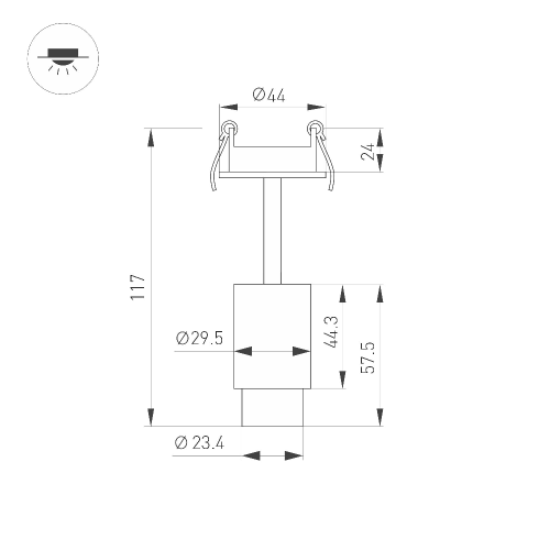 Светильник ART-NEMO-BUILT-ZOOM-R29.5-2W Warm3000 (BK, 15-45 deg, 24V) (Arlight, IP20 Металл, 5 лет)