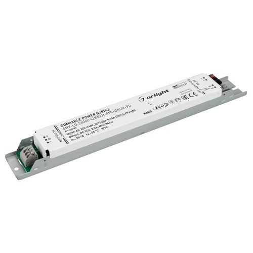 Блок питания ARV-LG-24060-LINEAR-PFC-DALI2-PD (24V, 2.5A, 60W) (Arlight, IP20 Металл, 5 лет)