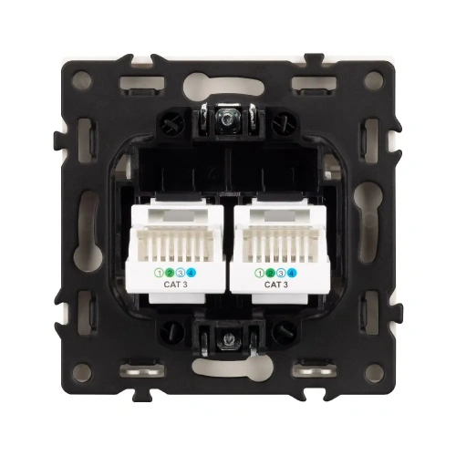 ARL NOBE Розетка телефонная двойная софт-тач золотой песок SCT-MTL2-SFPL-GD (2хRJ-11, 4C) (Arlight, -)