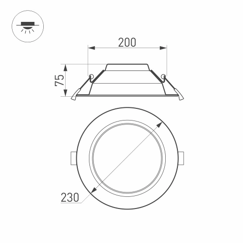 Светильник IM-CYCLONE-R230-30W Day4000-MIX (WH, 90 deg) (Arlight, IP40 Металл, 3 года)