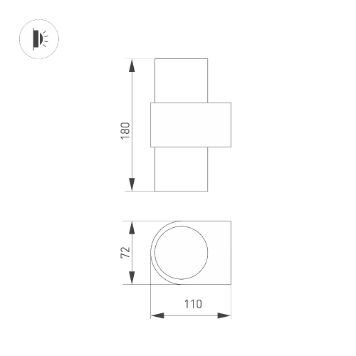 Светильник SP-SPICY-WALL-TWIN-S180x72-2x6W Warm3000 (GD, 40 deg) (Arlight, IP20 Металл, 3 года)