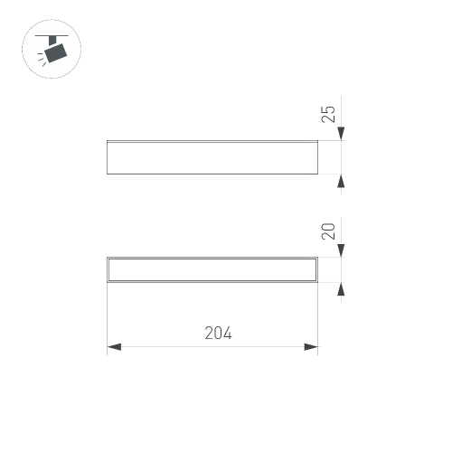 Светильник MAG-FLAT-25-L200-6W Warm3000 (BK, 100 deg, 24V, DALI) (Arlight, IP20 Металл, 3 года)