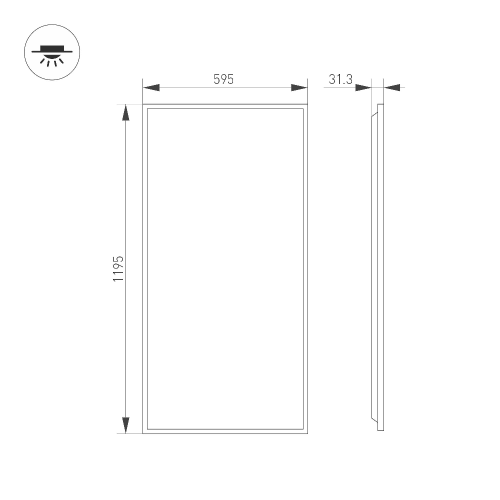 Светильник DL-TITAN-S600x1200-60W Day4000 (WH, 120 deg, CRI90, 230V) (Arlight, IP54 Металл, 5 лет)