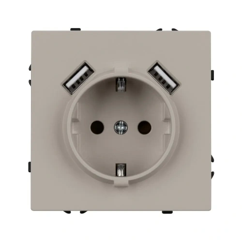 ARL NOBE Розетка зк со шторками с USB тип А+А софт-тач кашемир SCT-MUAA-SFPL-CA (250V, 16A) (Arlight, -)