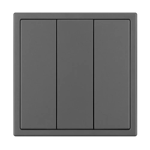 Механизм выключателя трехклавишный непроходной SWT-NOBE-MK03-SFPL-GR (230V, 10A) (Arlight, Серый базальт)