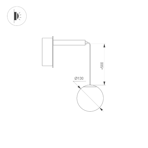 Светильник SP-BEADS-WALL-HANG-R130-6W Warm3000 (BK-GD, 180 deg, 230V) (Arlight, IP20 Металл, 3 года)