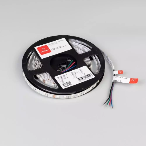 Лента RT-B70-10mm 24V RGB (14 W/m, IP20, 5m) (Arlight, Открытый)